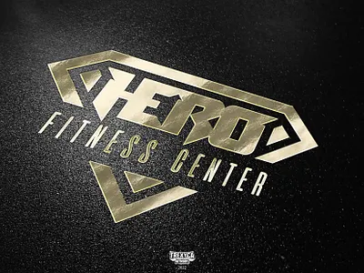 Hero Fitness Center (Golden) center design fitness gold golden graphic gym hero logo sport training vector workout