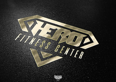 Hero Fitness Center (Golden) center design fitness gold golden graphic gym hero logo sport training vector workout