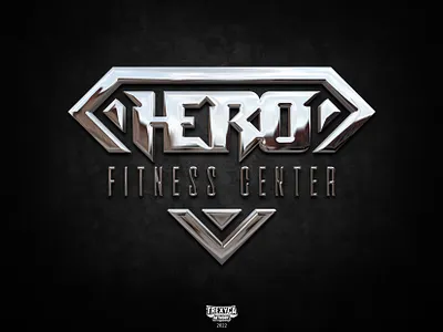 Hero Fitness Center Logo (Chrome) center chrome design fitness graphic gym hero logo sport training vector workout