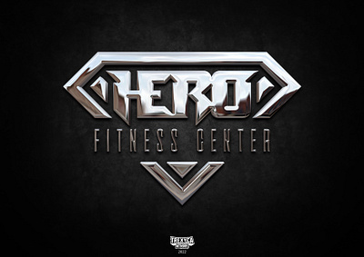 Hero Fitness Center Logo (Chrome) center chrome design fitness graphic gym hero logo sport training vector workout