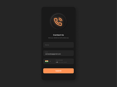 Daily UI Challenge 028 - Contact Us dailyui dark mode design figma ui