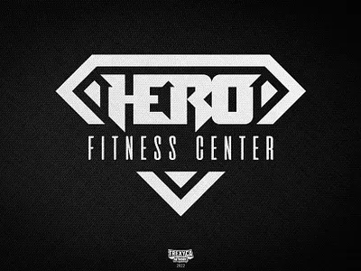 Hero Fitness Center Logo (White on Black) center design fitness graphic gym hero logo sport training vector workout