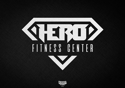 Hero Fitness Center Logo (White on Black) center design fitness graphic gym hero logo sport training vector workout