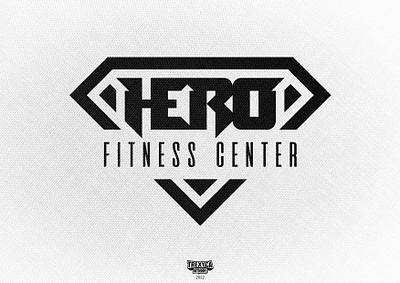 Hero Fitness Center Logo (Black on White) center design fitness graphic gym hero logo sport training vector workout