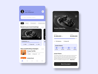 Daily UI Challenge 032 - Crowdfunding Campaign dailyui dark mode design figma ui