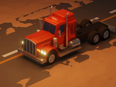 Truck 3d 3dart blender blenderrender caranimation cgi desert eeveerender gamedev lowpoly lowpolycar lowpolyrender truck