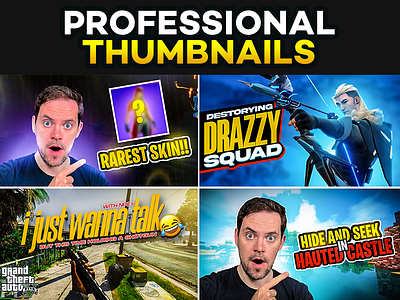 Professional Youtube thumbnails branding catchy thumbnail clickbait thumbnail eye catching thumbnail gaming thumbnail graphic design quality thumbnails stream thumbnail thumbnail thumbnail designs youtube thumbnail