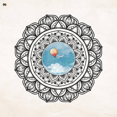 Air Balloon Mandala art artist design graphic design illustration illustrator mandala mandala art mandala design photoshop vector