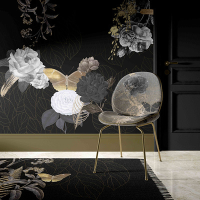 Black Roses ceramica design furniture graphic design pattern textile wallpaper