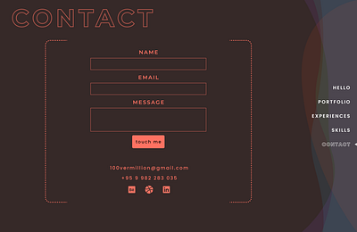 Personal Website Contact Page figma ui ux