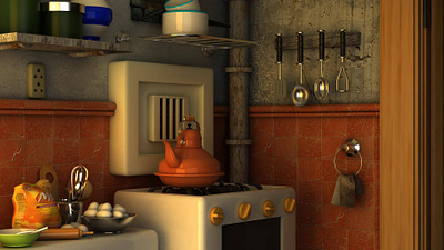 Kitchen Concept 3d 3d illustration animation design graphic design illustration illustrator motion graphics photoshop ui ux vector