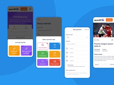 KwizzBit - Quiz App app branding colors desktop entertainment gaming minimal mobile quiz tv ui ux