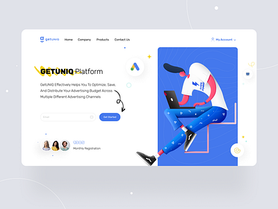 Getuniq Platform advertising app development creative designer development figma front end minimal optimize platform ui design uiux userinterface ux design