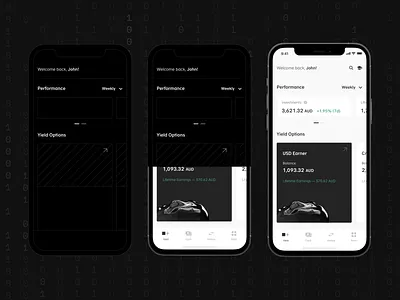 Fintech Mobile App design | Merge Development app application black blockchain clean ui crypto design digital finance fintech interface invest ios minimal mobile modern money ui uiux ux
