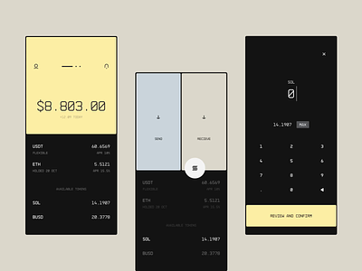 Wallet - Send Interaction avax crypto currency defi eth etheric interaction mobile motion nft send sol solana thrc wallet