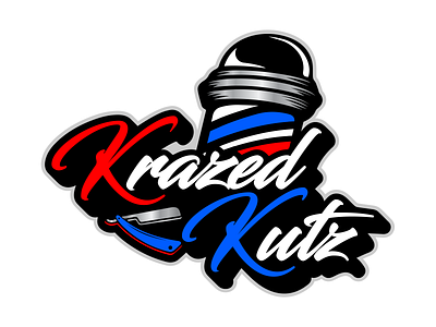 Krazed Kutz barber barberpole barbershop brand identity branding design illustration logo logodesign mark shop sportslogo
