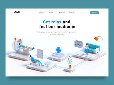 Get relax - Landing page 3 3d 3danimation 3dsmax animation game gif homepage illustration isometric landing page logo lowpoly motion motion graphics render ui video webdesign