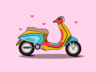 Vespa Illustration animation branding design graphic design ill illustration logo vector