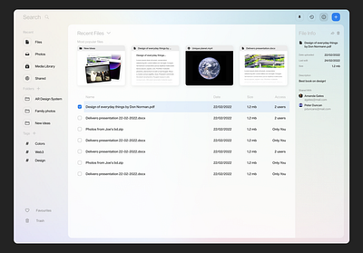 Personal Cloud management analytics cloud dashboard file gradient management web