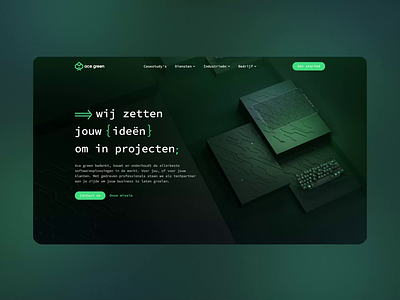 Ace Green. Corporate website for the outsourcing company 3d agency animation background branding clean design development example graphic design green landing logo motion motion graphics studio ui ux web website