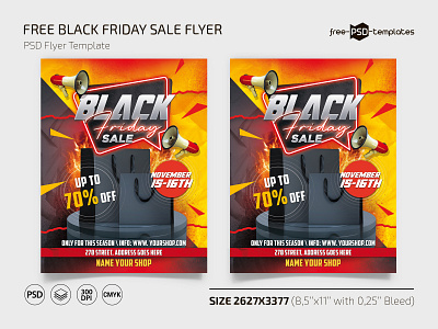 Free Black Friday Sale Template + Instagram Post (PSD) black event events flyer flyers free freebie friday photoshop print printed psd sale sales template templates