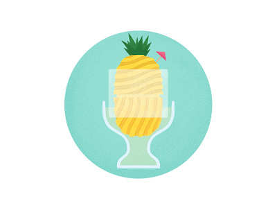 Ice pineapple food fruit ice icon illustration pineapple simple summer