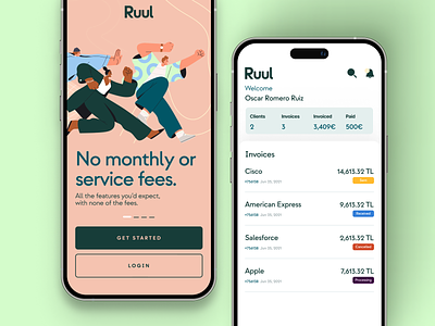 Ruul App app branding color design illustration iphone logo page ui web
