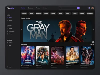 Your favorite Movies & TV Shows in Filmstrip ✨ android animation app design app interaction cinema dashboard interface ios live mobile movie online series trend tv app ui ui design ux