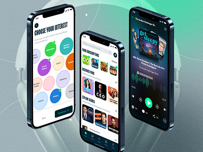 Podcast App UI Concept🎙️ app design daily challange dailychallange design ios mobile app ui designer uidesign userinterface