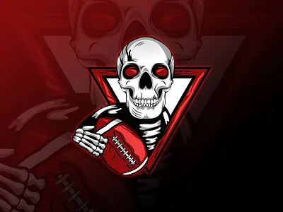 American football skull emblem american football graphic design icon illustration logo logo design screenprinting skull logo tshirt tshirtdesign typography vector vintage vintage logo