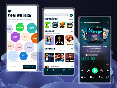 Podcast IOS App app design daily challange design mobile ui app ui designer uidesign userinterface