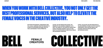 Bell Collective Creative Website part.2 3d animation branding design illustration javascript logo motion graphics three.js ui
