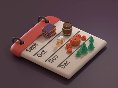 3d calendar 3D Color icon