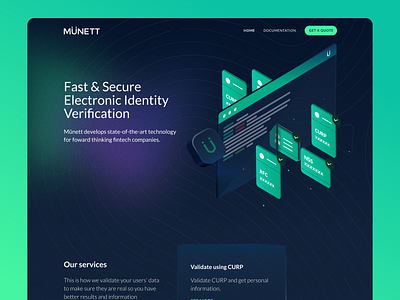 Identity Verification Landing 3d design identity illustration landing tech technology ui uidesign verification webdesign website