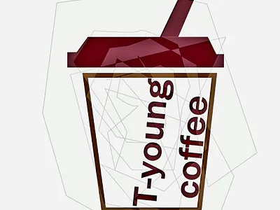 T-young logo brending branding cafe coffe coffee shop design drawing illustration logo simple vector
