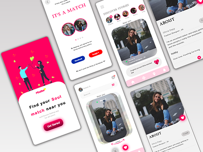 Dating App Design app dating app design icon illustration logo typography ui ux