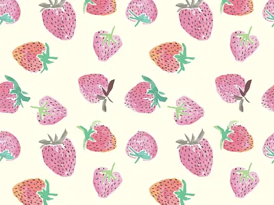 Strawberry Fields adobe art graphic design illustrator pattern surface pattern design vector watercolor