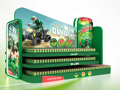Mountain Dew display 3d 3dsmax advertising branding display moderntrade mountaindew posm productdesign retaildesign