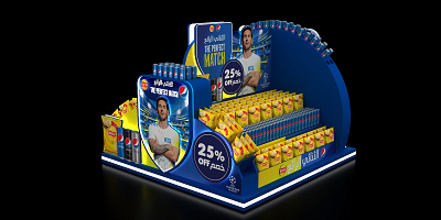 Pepsi UCL floor Display 3dsmax advertising branding chipsy design display floordisplay football market moderntrade pepsi posm retail ucl