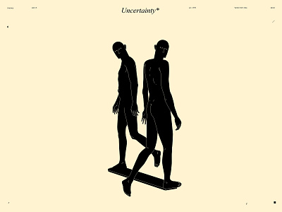 Uncertainty* abstract composition conceptual illustration doupt dual meaning figure figure illustration illustration laconic lines minimal poster uncertainty walking