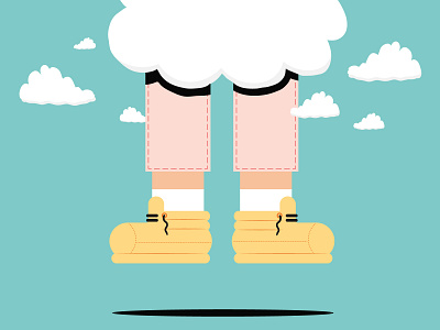 Up in the Clouds! adobeillustrator cartoon character clouds creative design flat illustration illustrator pastelle poster print sky vector vectorart