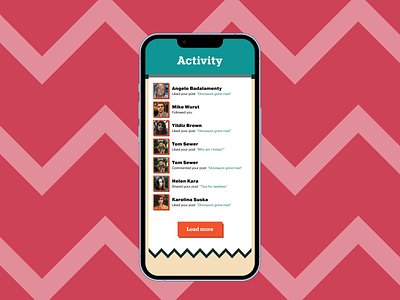 Activity feed social app | Daily UI app application brutal brutalist dailyui dailyui47 dailyuichallenge design facebook figma modern social twitter ui vivid