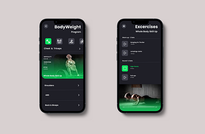 Body care app ui