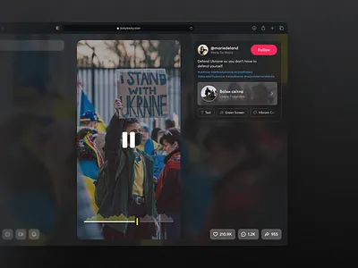 Tickytocky - Single Video Page app app design app ui dashboard design layout ui uiux ux video video app video website