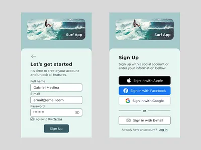 Daily UI 001 - Sign UP app ui ux