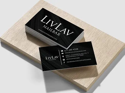 LivLav Nailbar business cards design graphic design marketing print