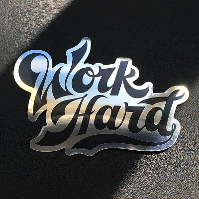 Work Hard – Custom Hand Lettering Sticker art cursive custom drawing fine art graphic graphic design hand lettering hand lettering lettering logo sticker stickers type typography