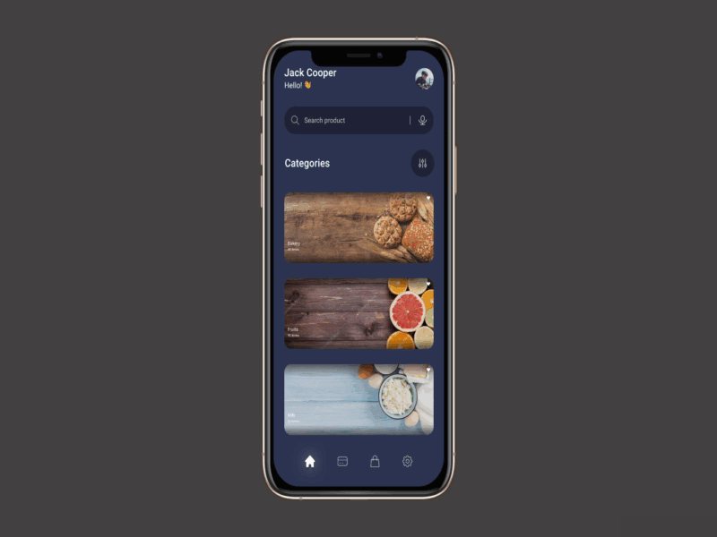 Grocery app demonstration animation branding figma gorcery shopping ui ux web deisgn