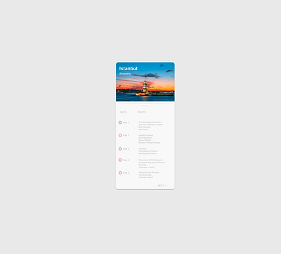 Daily UI #079 - Itinerary dailyui001 ui