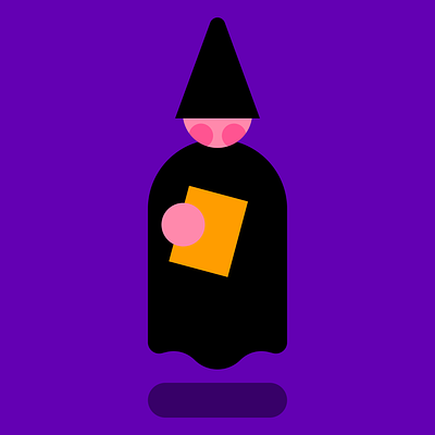 The Wizard 2d art bold character colour design flat halloween illustration minimal ui wizard
